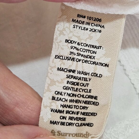 Soft Surroundings Medium White Eylet Lace Zip Jacket Cottagecore Boho Pockets - Picture 9 of 9